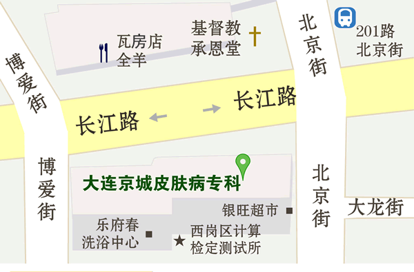 北京街教堂对面的皮肤病专科医院